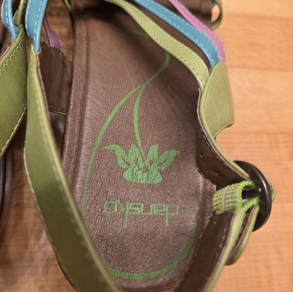Dansko Dana Multicolored Leather Wedge Sandals Womens Size 40 - Picture 6 of 11